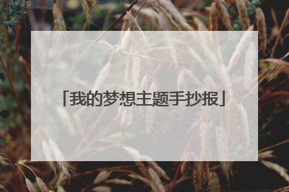 我的梦想主题手抄报