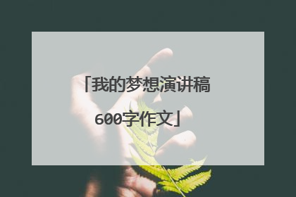 我的梦想演讲稿600字作文