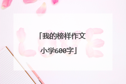 我的榜样作文小学600字