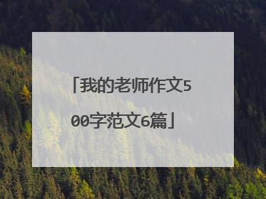 我的老师作文500字范文6篇