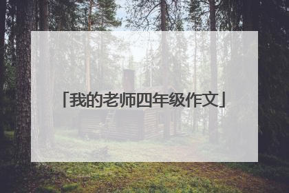 我的老师四年级作文