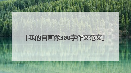 我的自画像300字作文范文