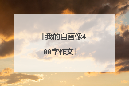 我的自画像400字作文