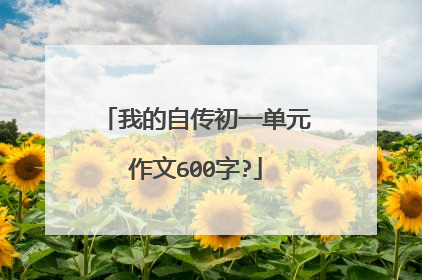 我的自传初一单元作文600字?