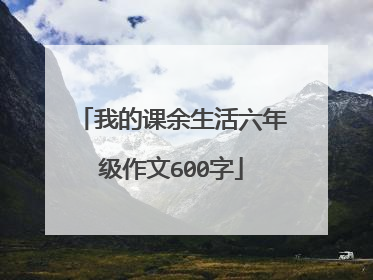 我的课余生活六年级作文600字