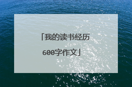 我的读书经历600字作文