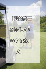 我的高三老师作文800字记叙文