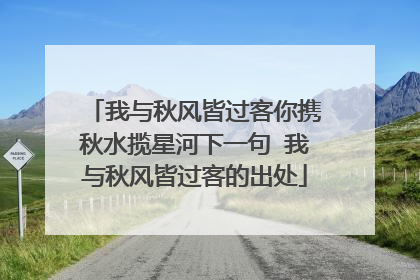 我与秋风皆过客你携秋水揽星河下一句 我与秋风皆过客的出处