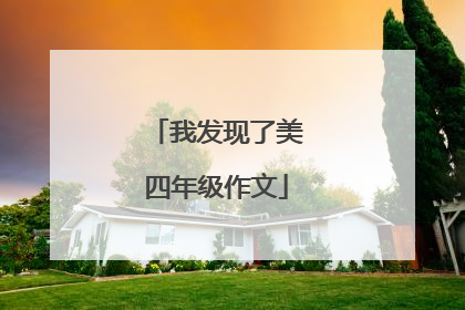 我发现了美四年级作文