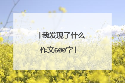 我发现了什么作文600字