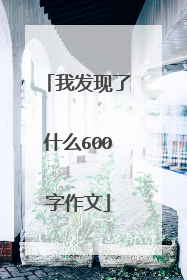 我发现了什么600字作文