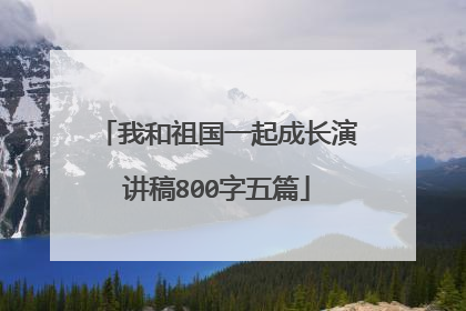 我和祖国一起成长演讲稿800字五篇