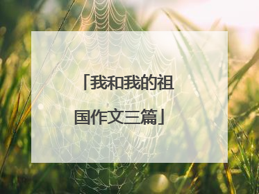 我和我的祖国作文三篇