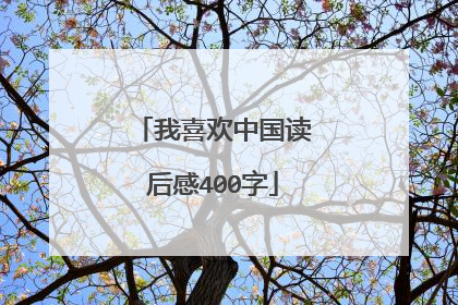 我喜欢中国读后感400字