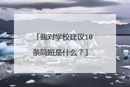 我对学校建议10条简短是什么?