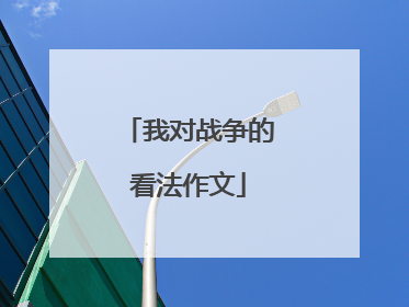 我对战争的看法作文