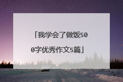 我学会了做饭500字优秀作文5篇
