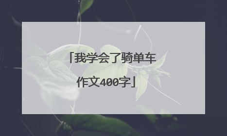 我学会了骑单车作文400字