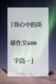 我心中的英雄作文600字高一