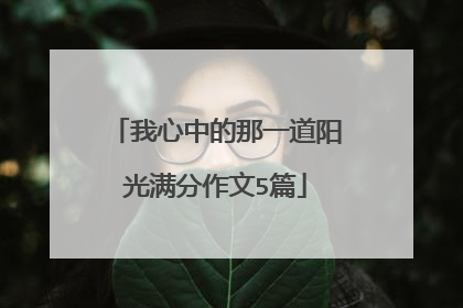 我心中的那一道阳光满分作文5篇
