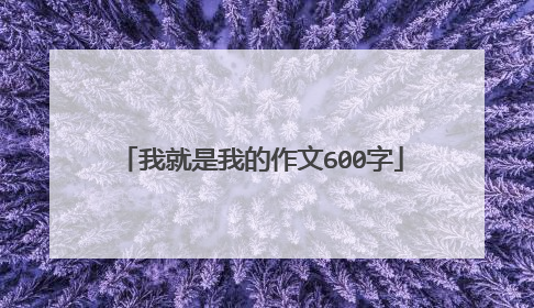 我就是我的作文600字