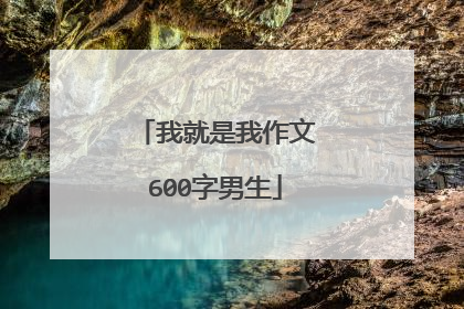 我就是我作文600字男生