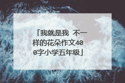 我就是我 不一样的花朵作文400字小学五年级