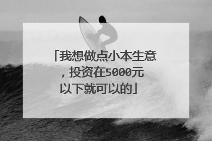 我想做点小本生意,投资在5000元以下就可以的