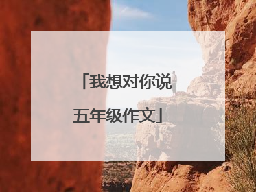 我想对你说五年级作文