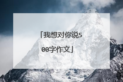 我想对你说500字作文