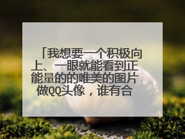 我想要一个积极向上、一眼就能看到正能量的的唯美的图片做QQ头像，谁有合适的，给我推荐一下，急！