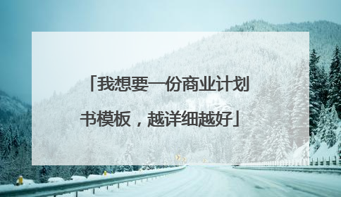 我想要一份商业计划书模板，越详细越好