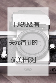 我想要有关元宵节的优美佳段