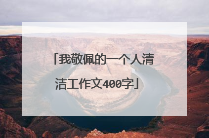 我敬佩的一个人清洁工作文400字
