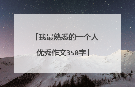 我最熟悉的一个人优秀作文350字