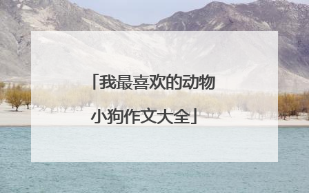 我最喜欢的动物小狗作文大全