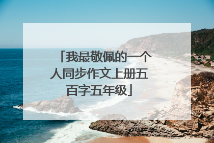 我最敬佩的一个人同步作文上册五百字五年级