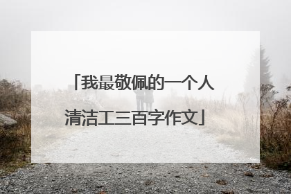 我最敬佩的一个人清洁工三百字作文