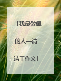 我最敬佩的人——清洁工作文
