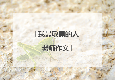 我最敬佩的人——老师作文