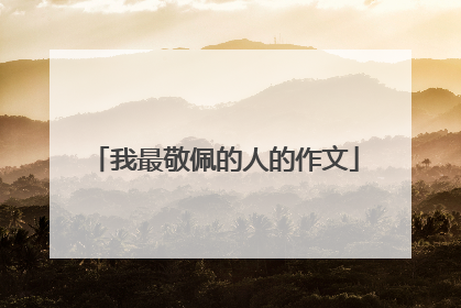 我最敬佩的人的作文