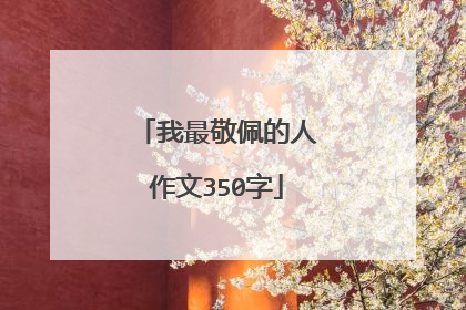我最敬佩的人作文350字