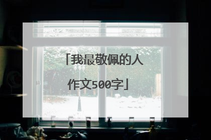 我最敬佩的人作文500字