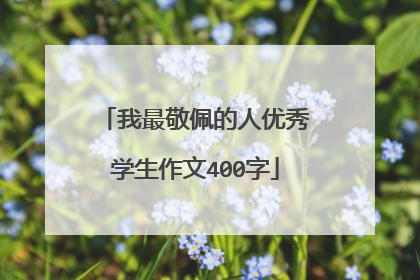 我最敬佩的人优秀学生作文400字
