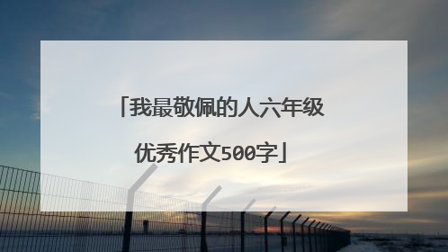我最敬佩的人六年级优秀作文500字
