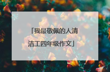 我最敬佩的人清洁工四年级作文