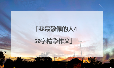 我最敬佩的人450字精彩作文