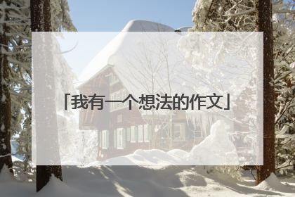 我有一个想法的作文