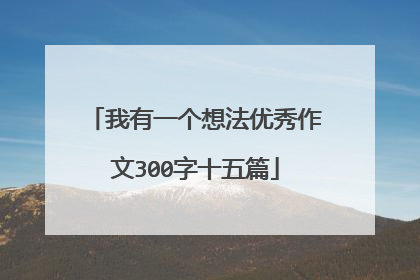 我有一个想法优秀作文300字十五篇