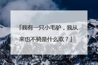 我有一只小毛驴,我从来也不骑是什么歌?